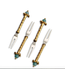 L'Objet Venise Cocktail Two-Prong Picks  - Set of 4
