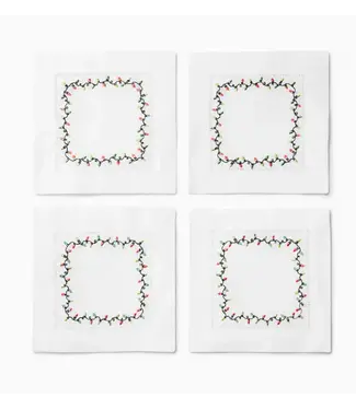 SFERRA Luci Cocktail Napkin (Red/Green) Set of 4
