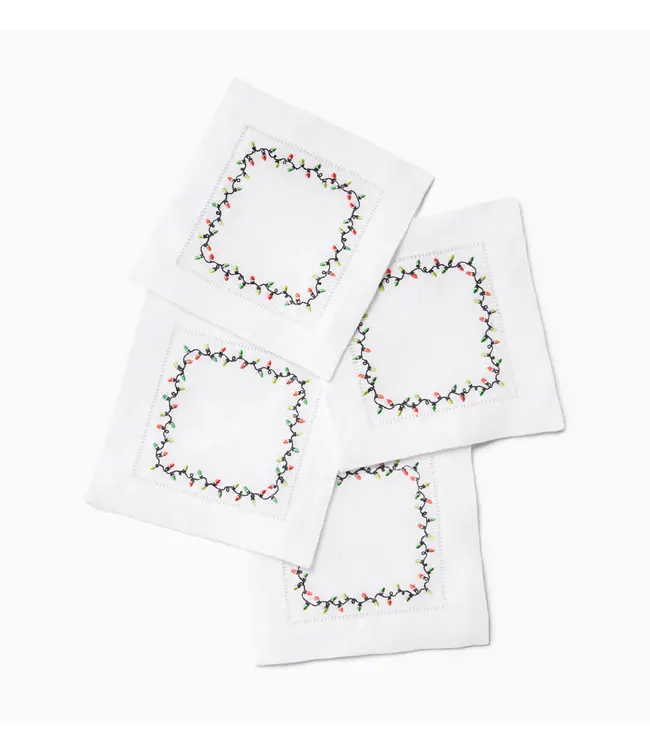 SFERRA Luci Cocktail Napkin Red-Green Set of 4