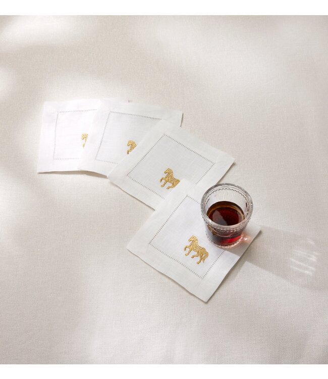 SFERRA Horse Cocktail Napkin Set of 4