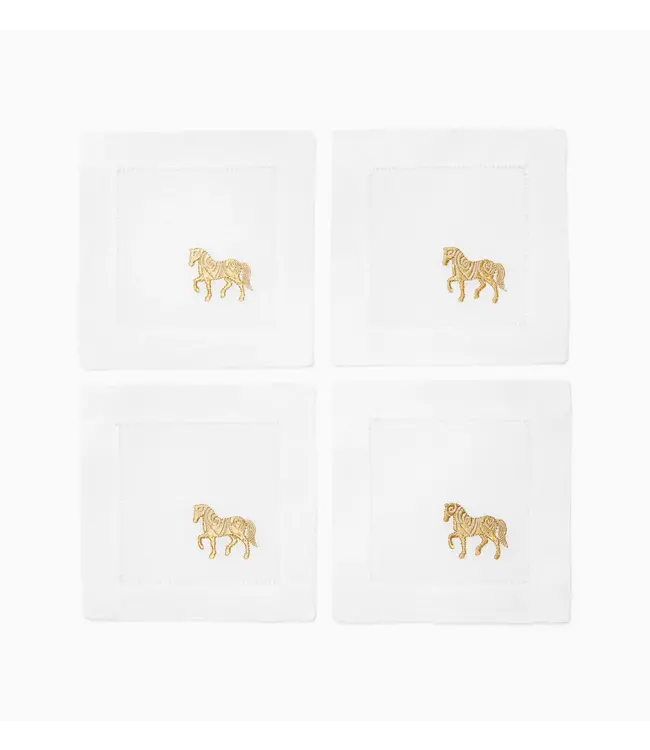 SFERRA Horse Cocktail Napkin Set of 4
