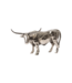 Jan Barboglio Cuerno Largo Bull Sculpture - Nickel