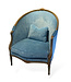 Cayen Collection Louis XVI Painted & Gilded Barrel Back Bergere Chair  -  34W   31D   38.5H