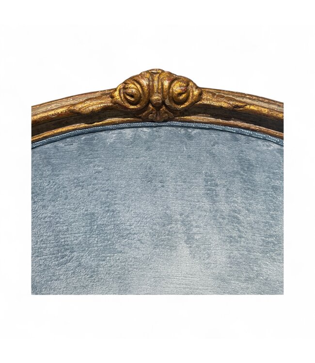 Cayen Collection Louis XVI Painted & Gilded Barrel Back Bergere Chair  -  34W   31D   38.5H