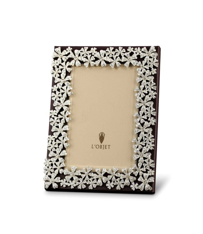 L’Objet Garland Frame  Platinum with White Crystals (Medium)