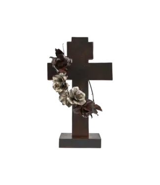 Jan Barboglio Cruz De Rosas w/ Flower Wreath