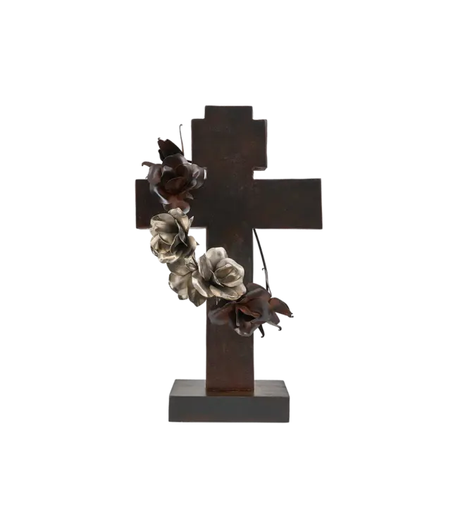 Jan Barboglio Cruz De Rosas w/ Flower Wreath