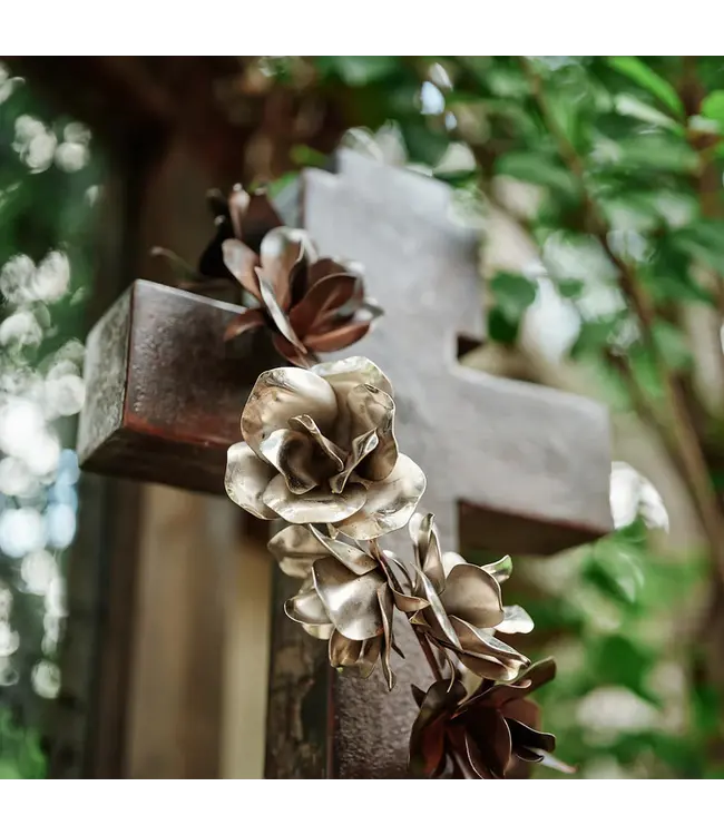 Jan Barboglio Cruz De Rosas w/ Flower Wreath