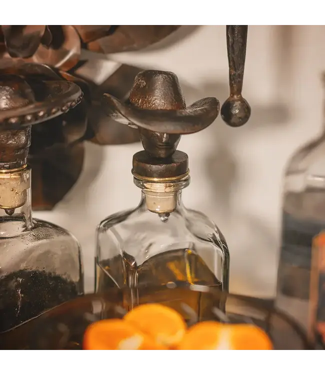 Jan Barboglio Vaquero Decanter with Iron Cowboy Topper