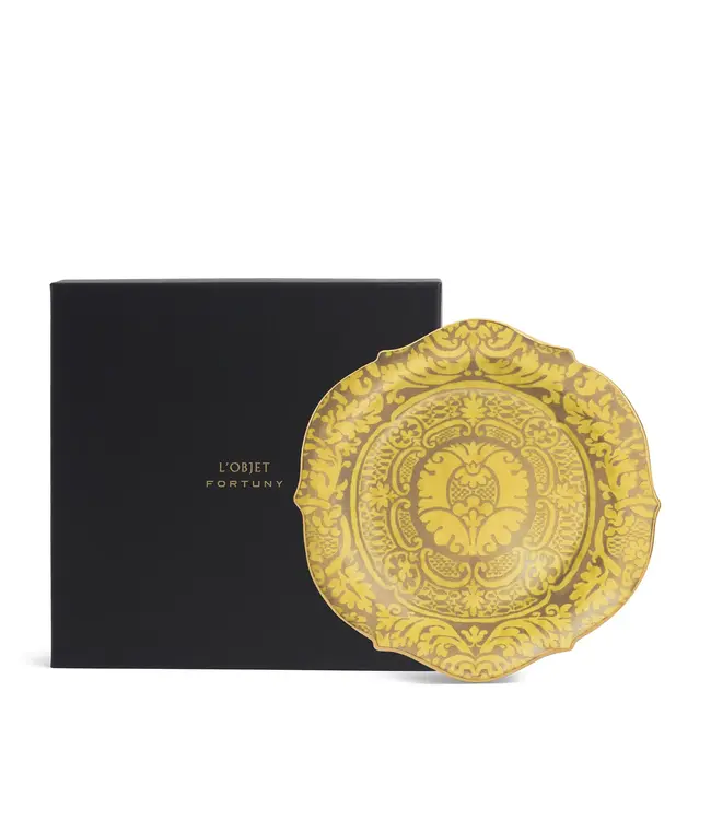 L'Objet Fortuny Orsini Yellow Round Platter