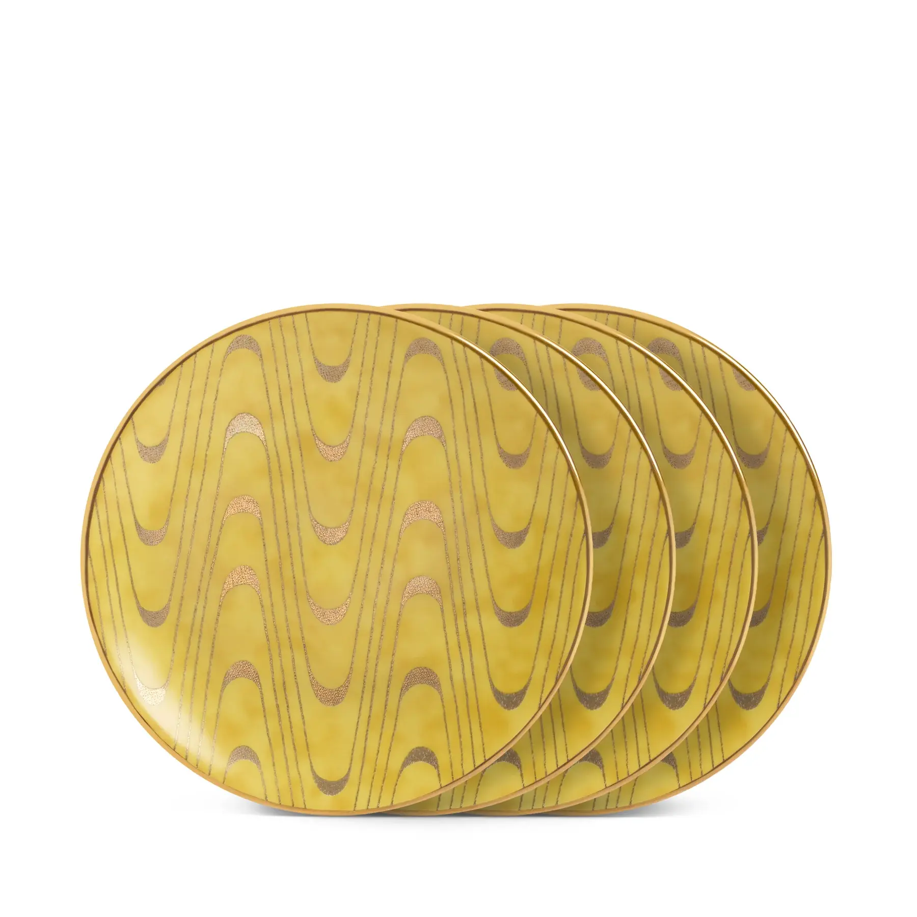 Fortuny Apollo Yellow Canape Plates (Set of 4) - Cayen Home