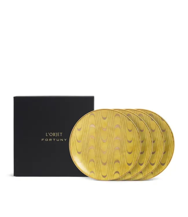 L'Objet Fortuny Apollo Yellow Canape Plates (Set of 4)