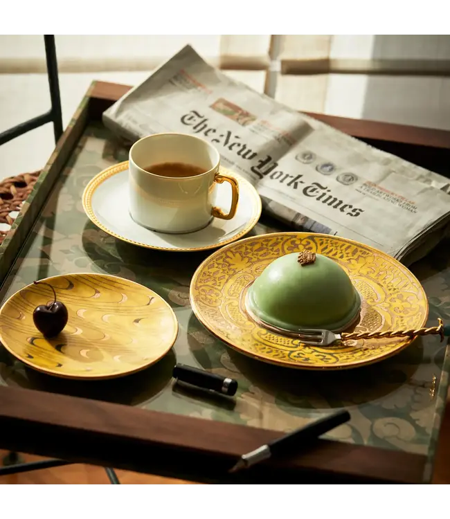 L'Objet Fortuny Apollo Yellow Canape Plates (Set of 4)