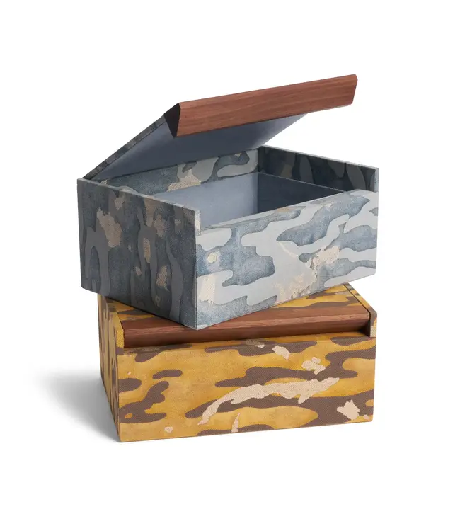 L'Objet Fortuny Box - Camo Isole Faded Blue