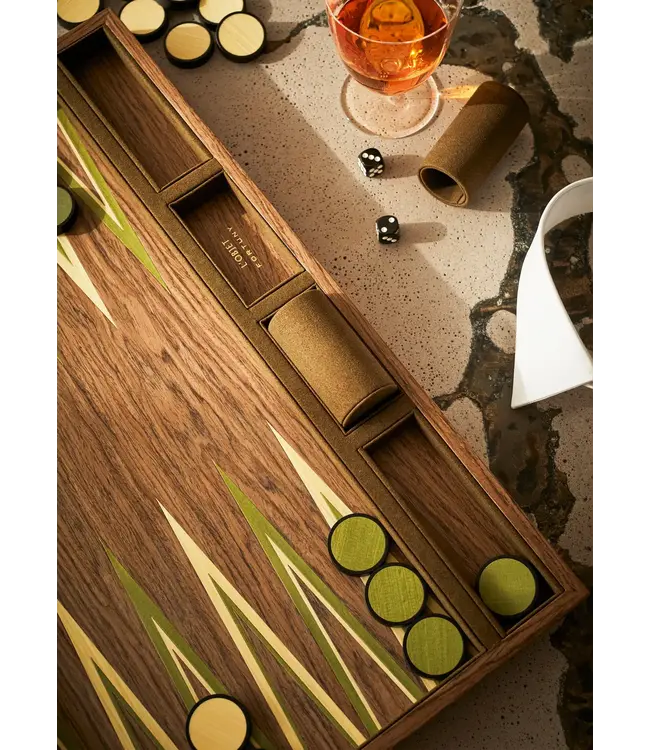L'Objet Fortuny Backgammon - Camo Isole/Military Green