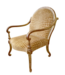 Cayen Collection Rose Tarlow Verona Arm Chair in Deep Honey Velvet Armadillo + trim accents  - 22k finish