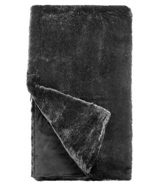 Cayen Collection Graphite Mink Faux Fur Throw