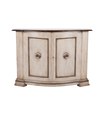 Cayen Collection Italian Bowfront Painted Two Door Cabinet by Minton Slidell - 39.5 W  54 H  23 D
