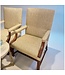 Cayen Collection Pair of  Walnut Upholstered Arm Chairs