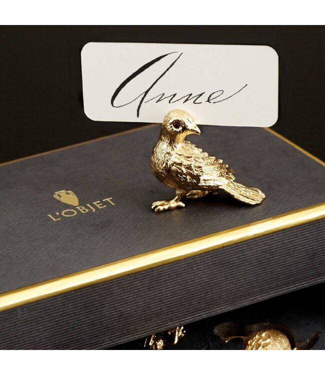 L’Objet Bird Napkin Rings Gold with  Crystals (Set of 4)