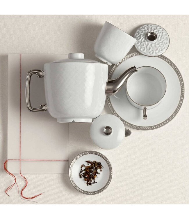 L'Objet Display:Soie Tressée Platinum Dinner Plate