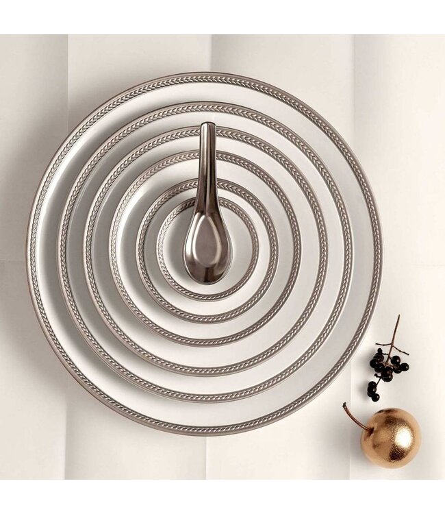 L'Objet Display:Soie Tressée Platinum Dinner Plate