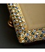 L’Objet Rectangular Pave Frame Gold + Yellow Crystals 4x6 (Small)