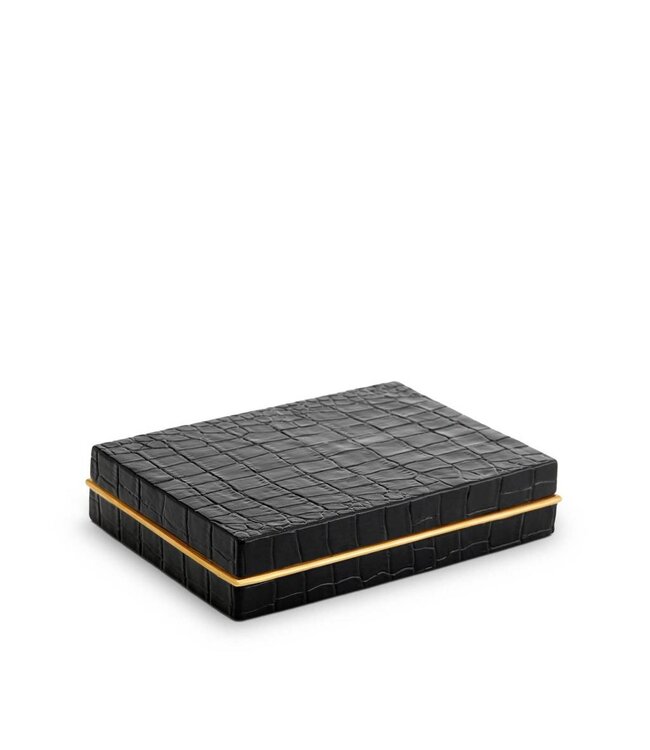L’Objet Crocodile Box with Playing Cards - Two Decks Gold