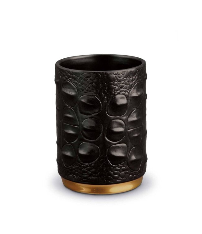 L’Objet Crocodile Pencil Cup Gold
