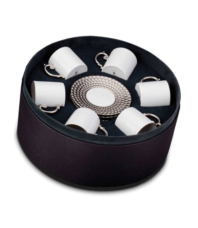 L’Objet Aegean Espresso Cup + Saucer  (Gift Box of 6) Gold