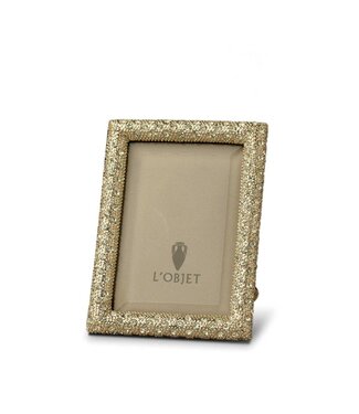 L’Objet Rectangular Pave Frame Gold + Yellow Crystals 2x3 (XSmall)