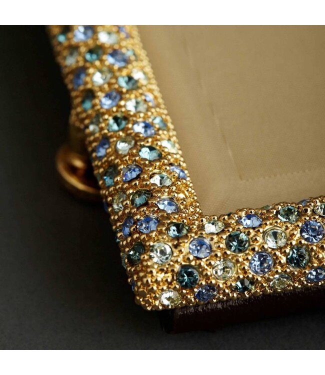 L’Objet Rectangular Pave Frame Gold + Yellow Crystals 2x3 (XSmall)