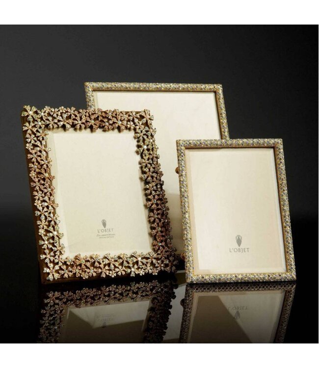 L’Objet Garland Frame Gold + Yellow Crystals 2 x 3" - 5 x 8cm