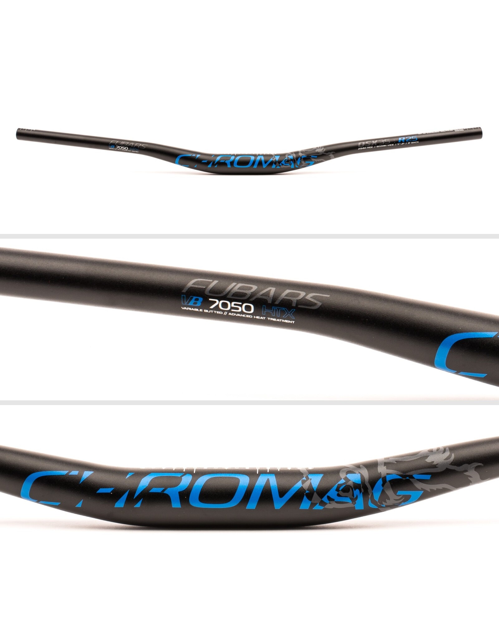 Chromag CHROMAG FUBARS OSX 35 25MM 35MM CLAMP, 25MM RISE,  800MM BLACK/BLUE