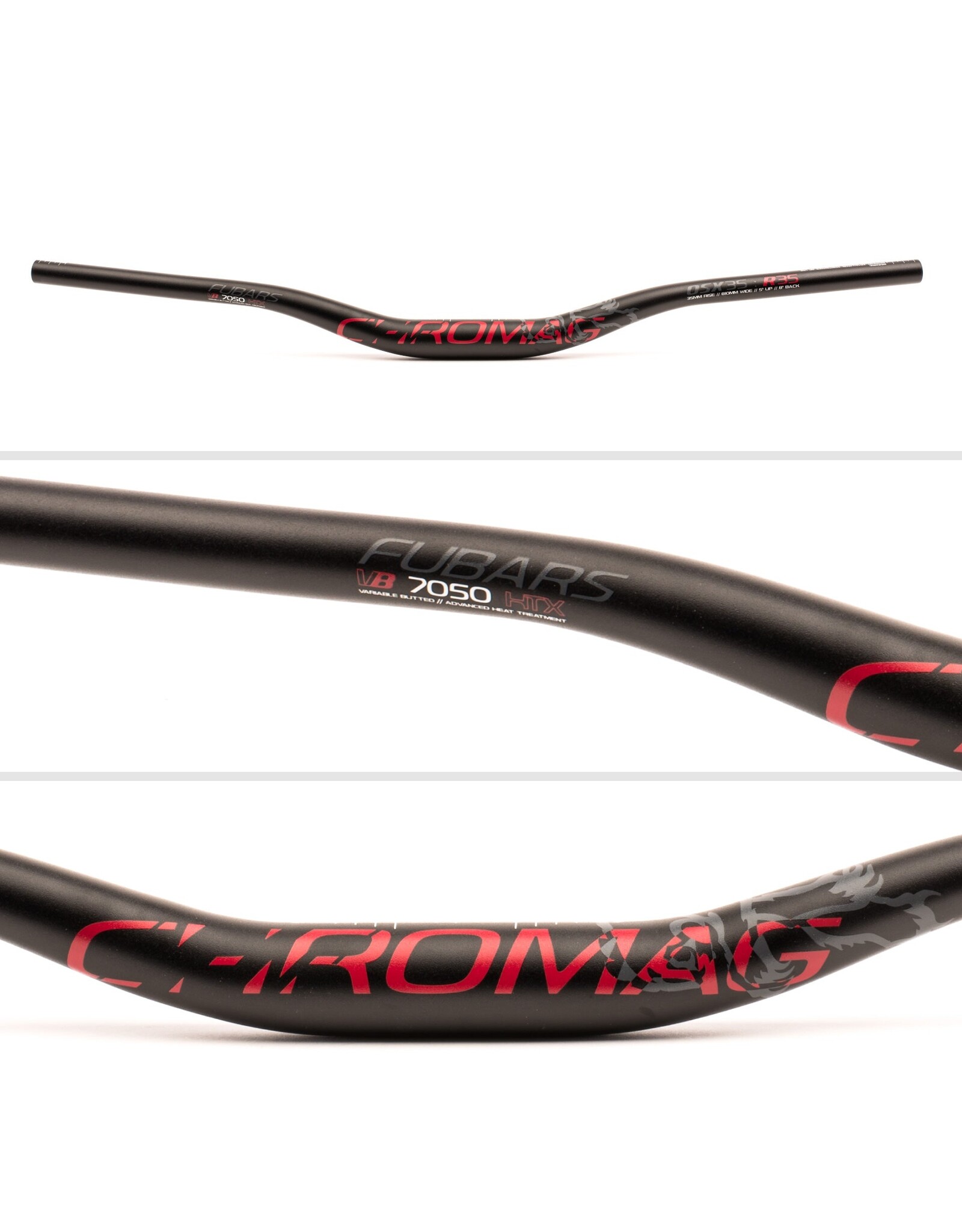 Chromag CHROMAG FUBARS OSX 35 25MM 35MM CLAMP, 25MM RISE,  800MM BLACK/RED