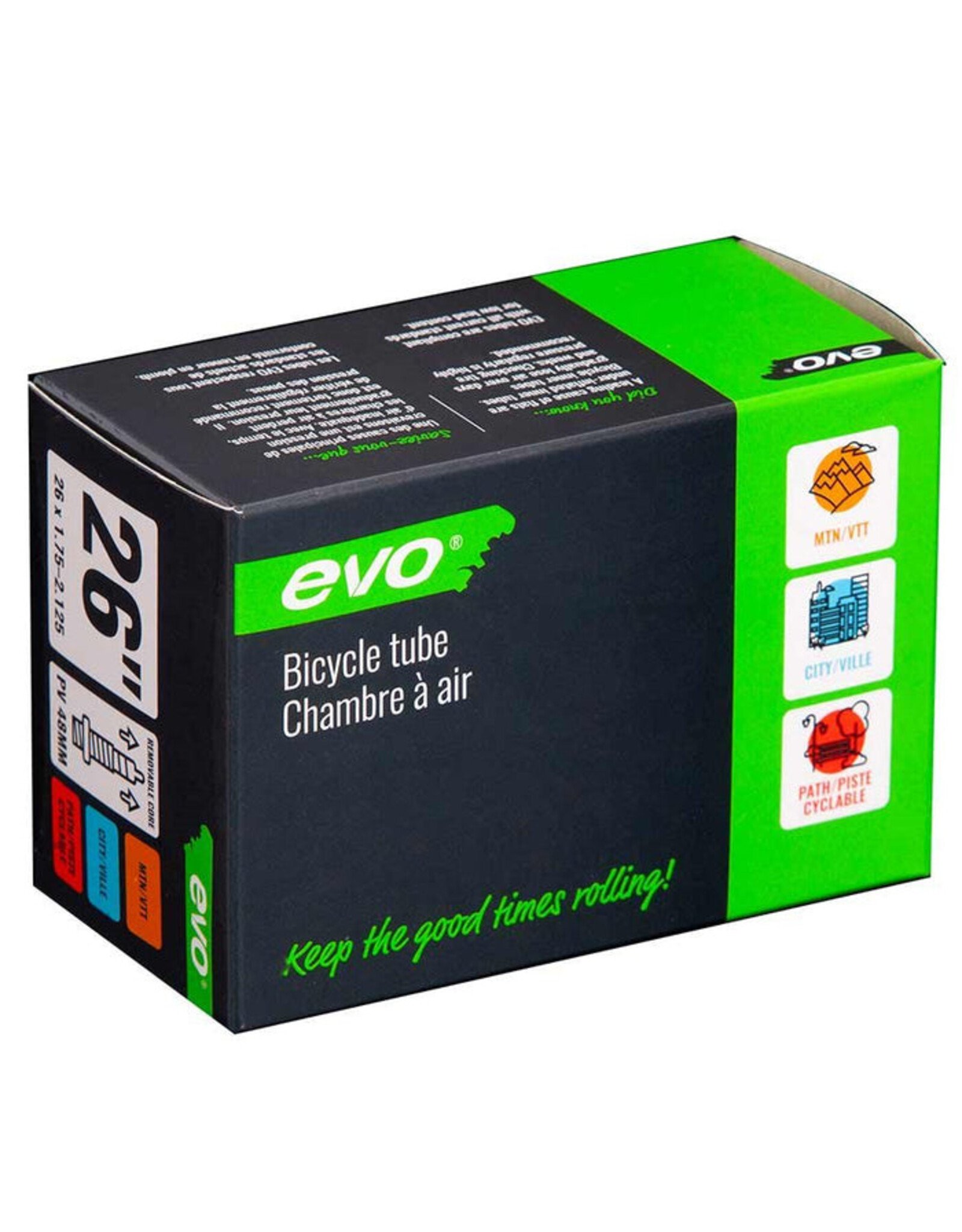EVO EVO, Presta, Tube, Length: 48mm, 26'', 1.75-2.125