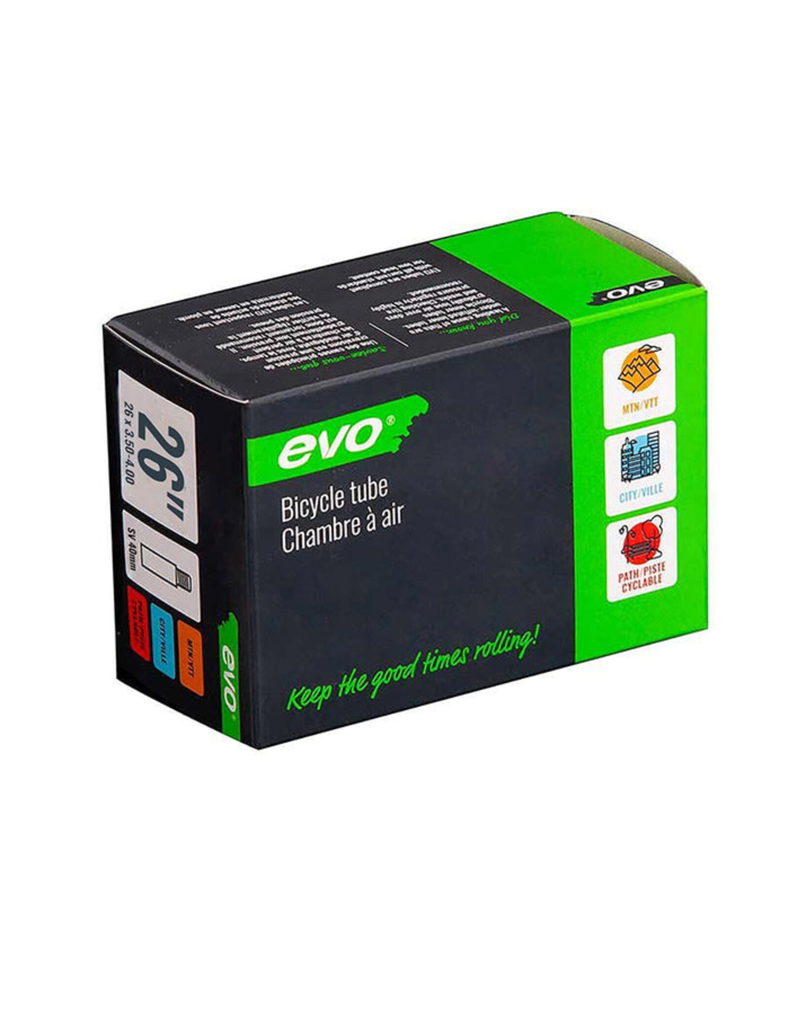 EVO EVO, SV, Tube, Schrader, Length: 40mm, 26'', 3.50-4.50