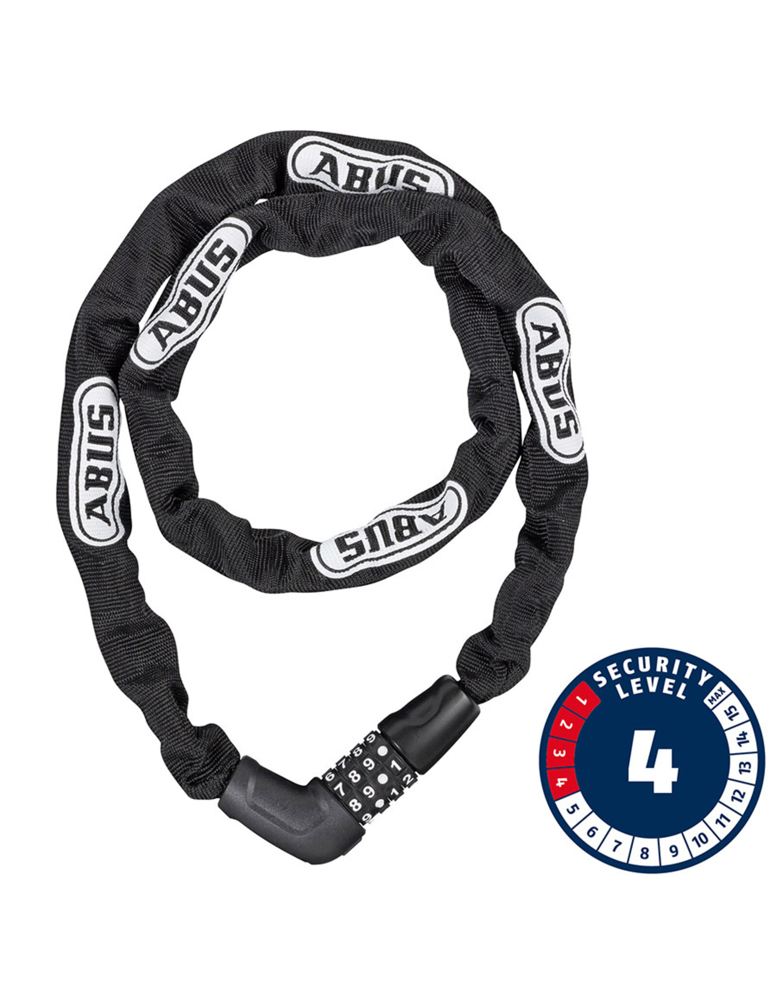 Abus, Steel-O-Chain 5805C Chain with combination lock, 5mm x 110cm (5mm x 3.6'), Black