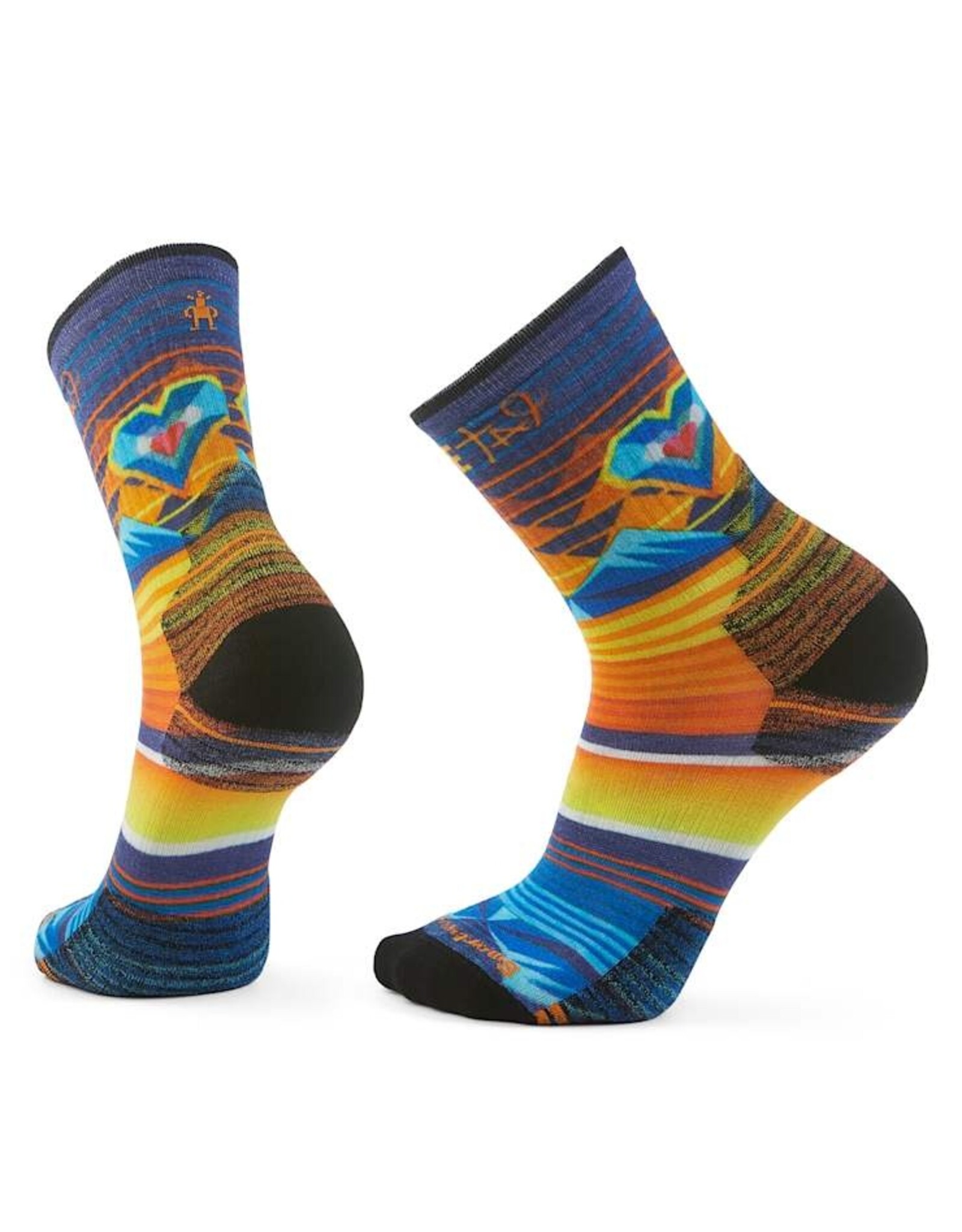 Smartwool Smartwool Hike Targeted Cushion Open Hearts Print Crew Socks MULTI COLOR S