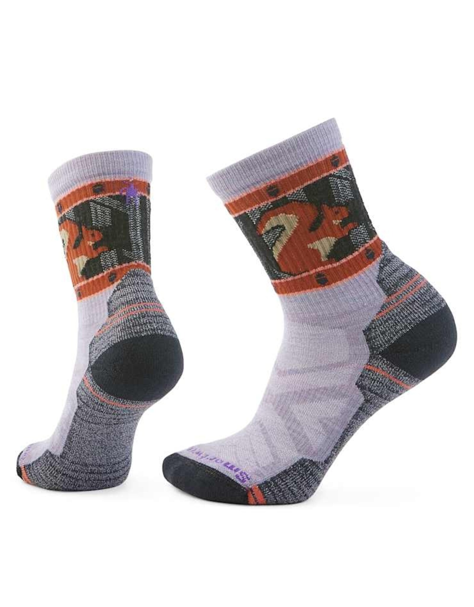 Smartwool Smartwool Women's Hike Light Cushion Squirrely Crew Socks PURPLE ECLIPSE S