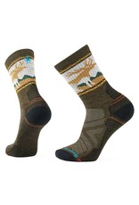 Smartwool Smartwool Hike Light Cushion Mountain Moose Crew Socks MILITARY OLIVE L