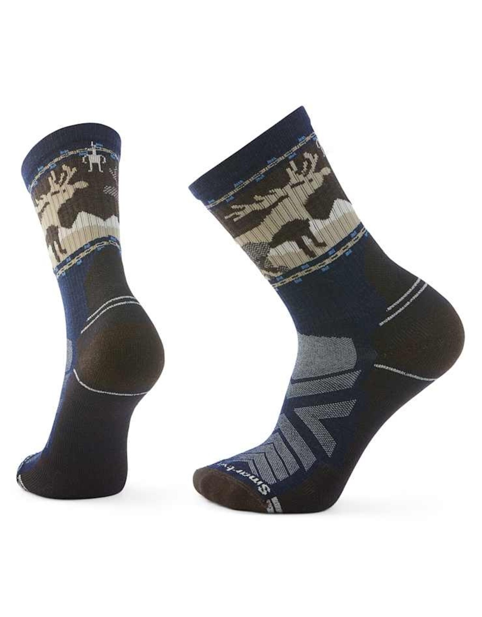 Smartwool Smartwool Hike Light Cushion Mountain Moose Crew Socks DEEP NAVY L