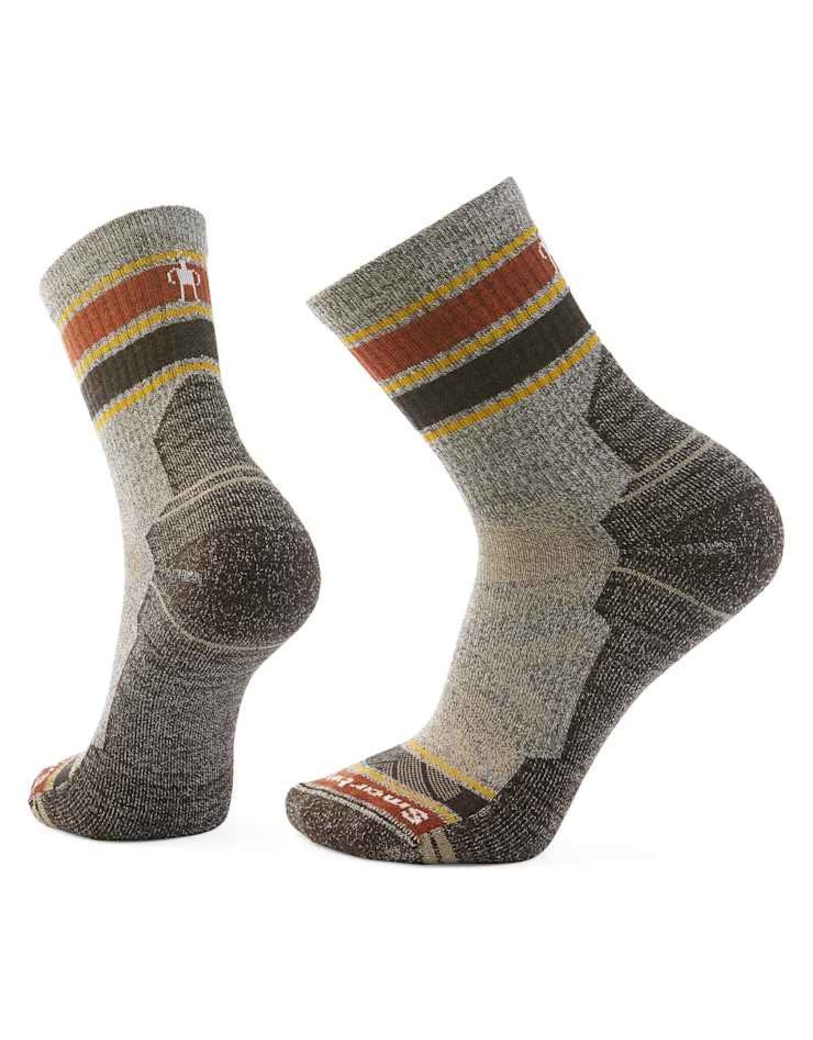 Smartwool Smartwool Hike Light Cushion Striped Mid Crew Socks ASH-CHARCOAL L