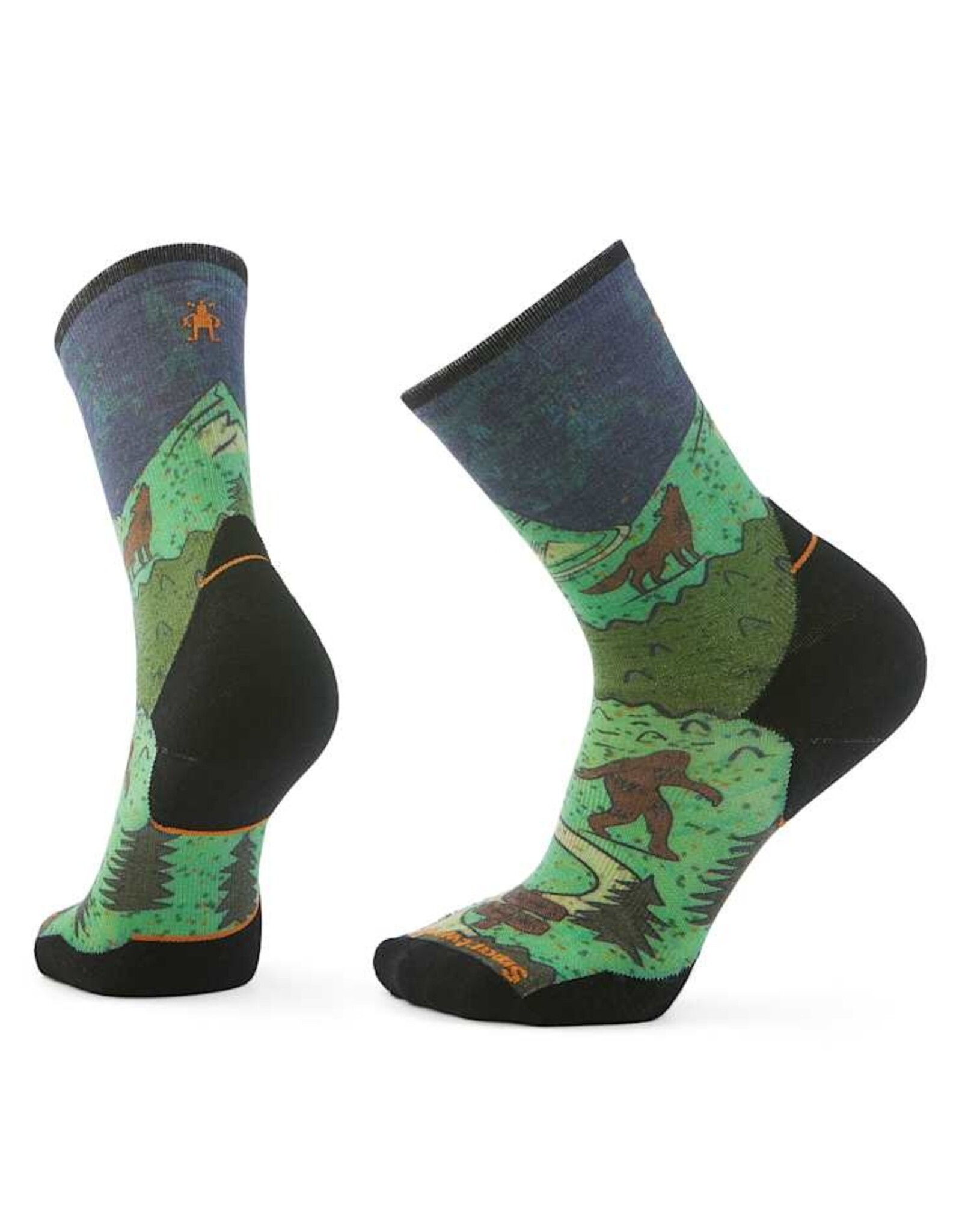 Smartwool Smartwool Trail Run Targeted Cushion Neature Print Crew Socks TWILIGHT BLUE L