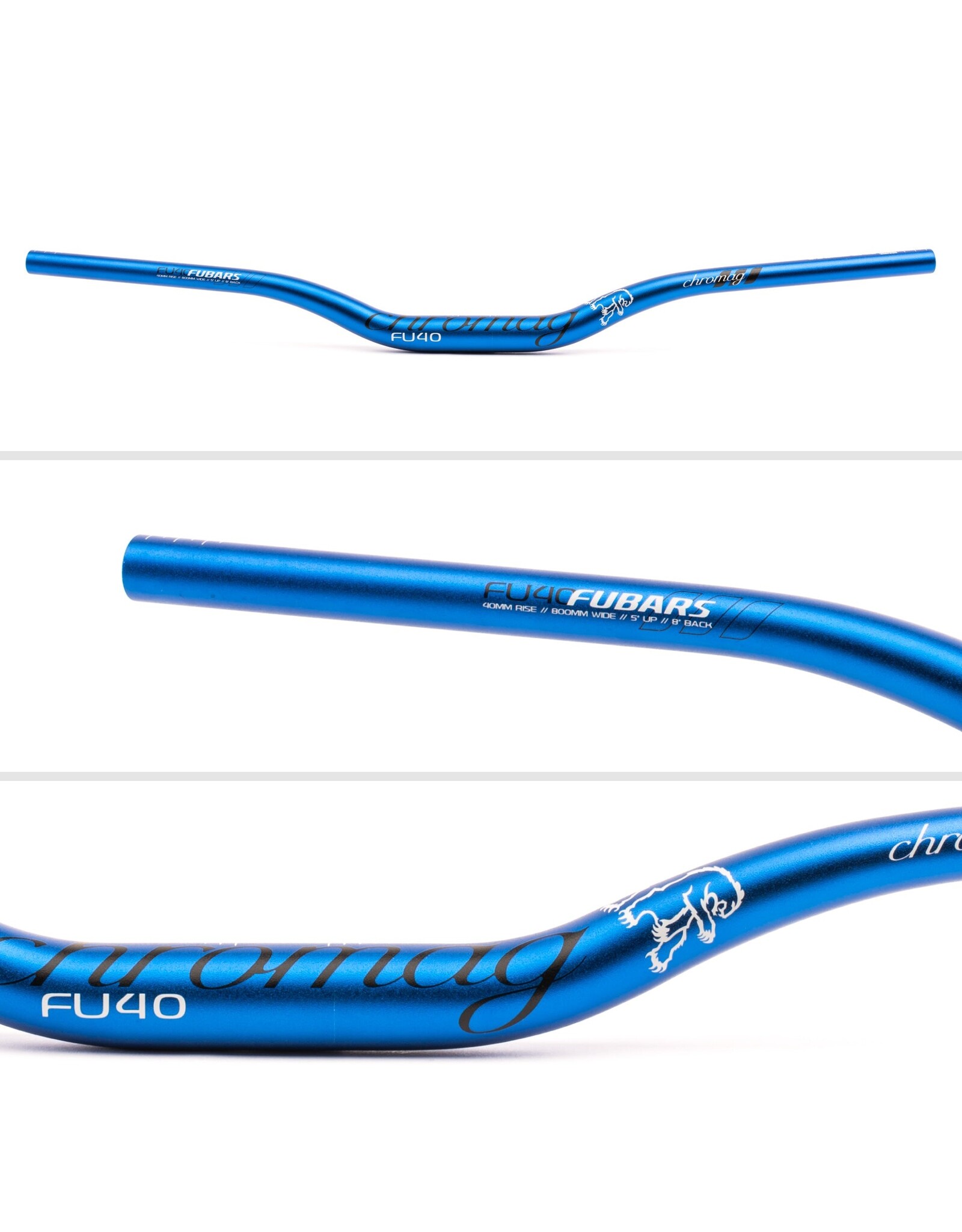 Chromag Chromag  Handlebars Fubars FU40 31.8mm Clamp 40mm Rise 800mm Wide Blue