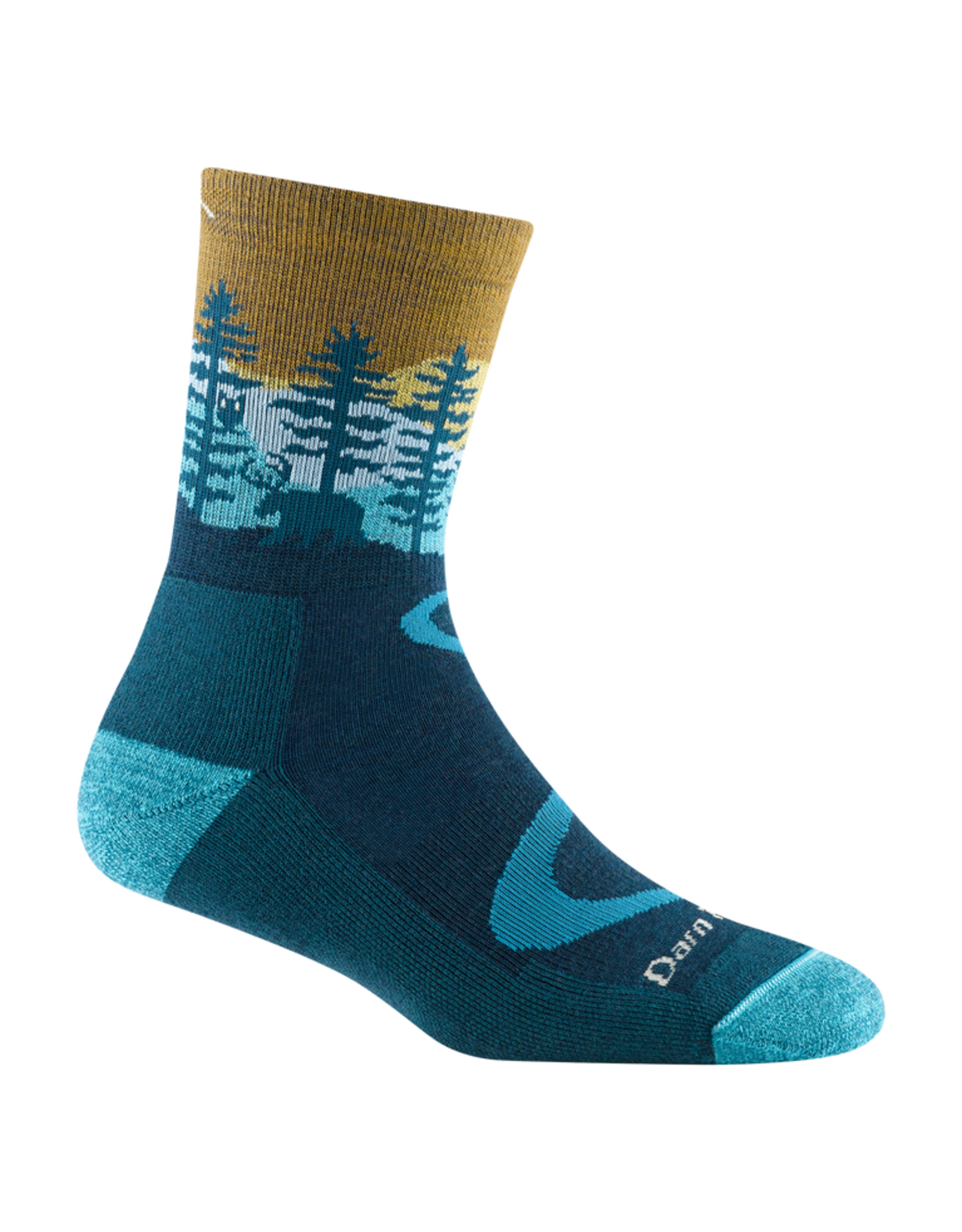 Darn Tough Socks Darn Tough Women's Hike/Trek Northwoods Micro Crew Midweight with Cushion Dark Teal Medium