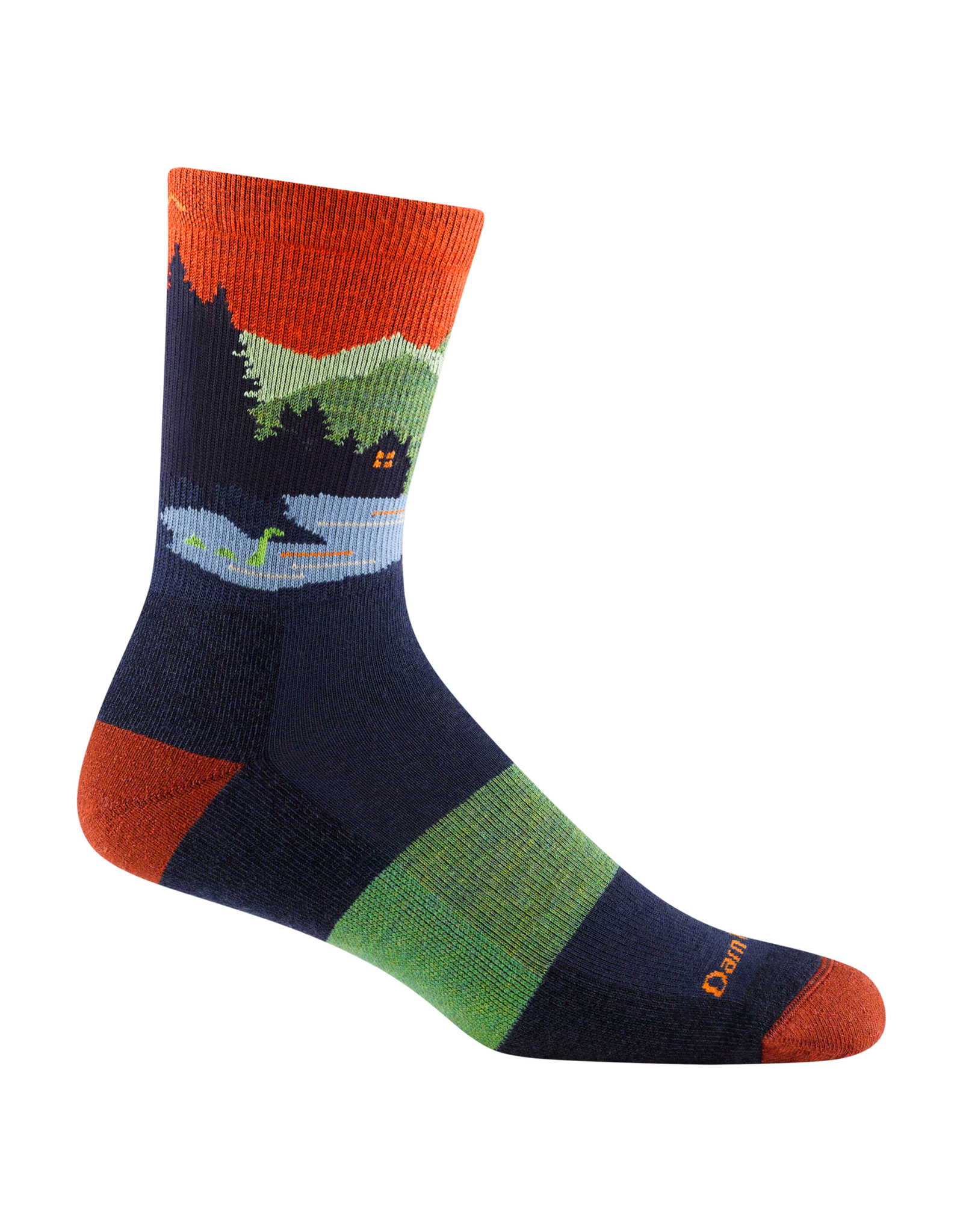 Darn Tough Socks Darn Tough Men's Hike/Trek Close Encounters Micro Crew Midweight with Cushion Eclipse Large
