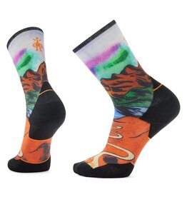 Smartwool Smartwool Trail Run Targeted Cushion Singletrack Print Crew Socks ORANGE RUST L