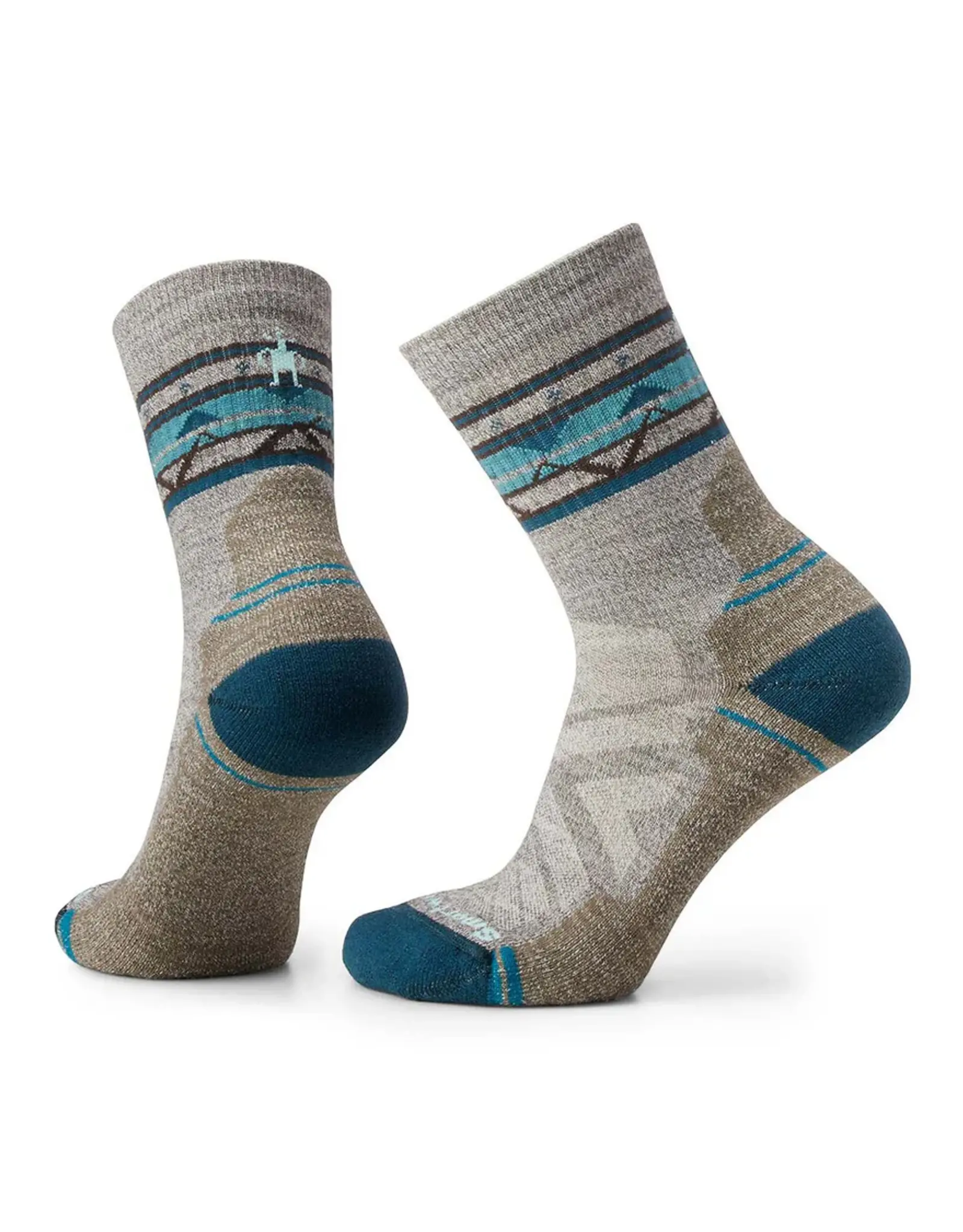Smartwool Smartwool Women's Hike Light Cushion Zig Zag Valley Mid Crew Socks TAUPE-NATURAL MARL M