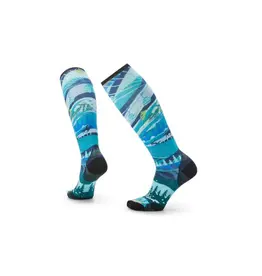 Smartwool Smartwool Women's Ski Zero Cushion Skication Print OTC Socks NEPTUNE BLUE L
